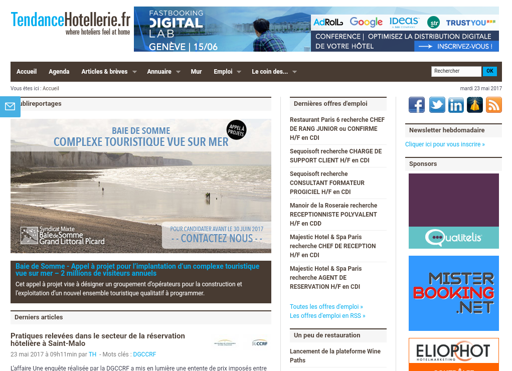 TendanceHotellerie.fr, 1er webzine 100% actus