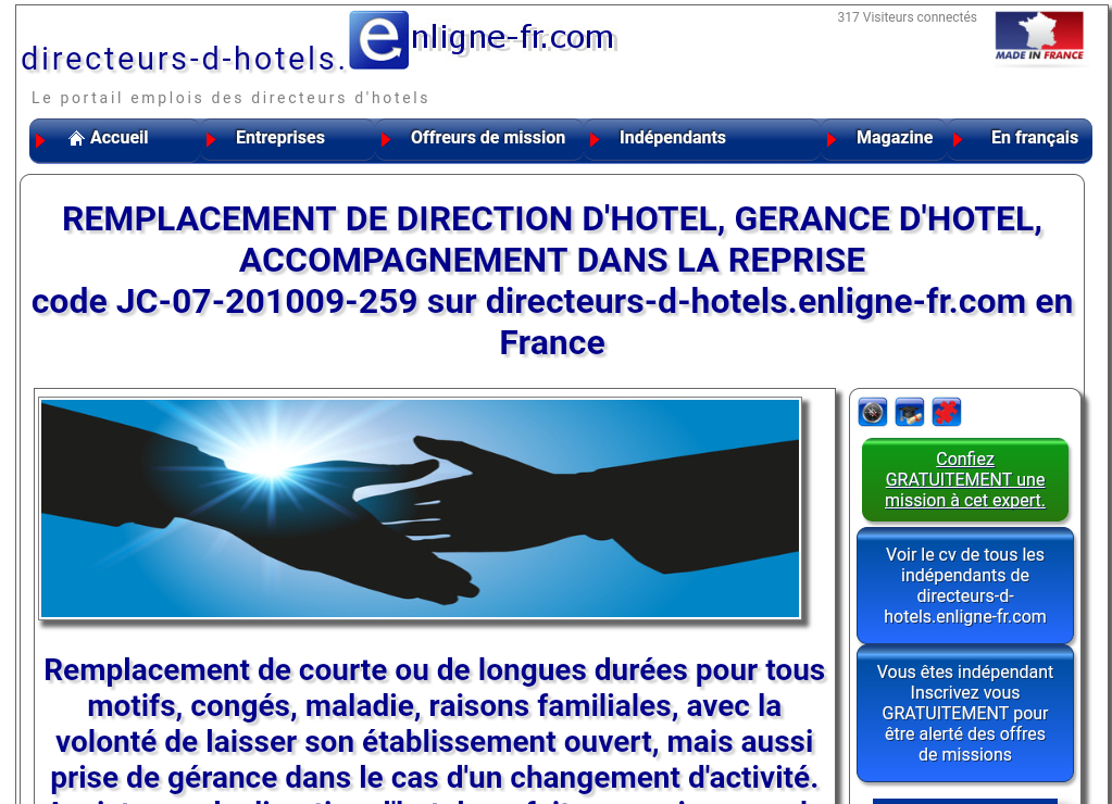 directeur d'hotel indépendant directeur d'hotel freelance.France